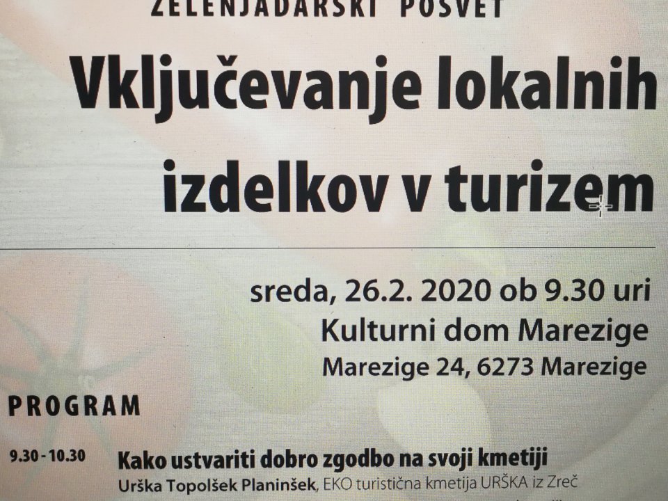 Vključevanje lokalnih izdelkov v turizem